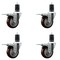 Service Caster 3.5'' Maroon Poly Swivel 1-5/8'' Expanding Stem Caster Set Total Lock Brake, 4PK SCC-EXTTL20S3514-PPUB-MRN-158-4 - alternate 1